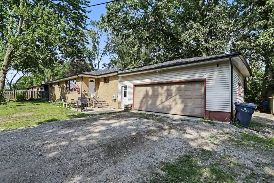 Garage and side exterior